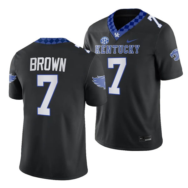 Mens Youth Kentucky Wildcats #7 Barion Brown 2023 Black Alternate Football Uniform Jersey