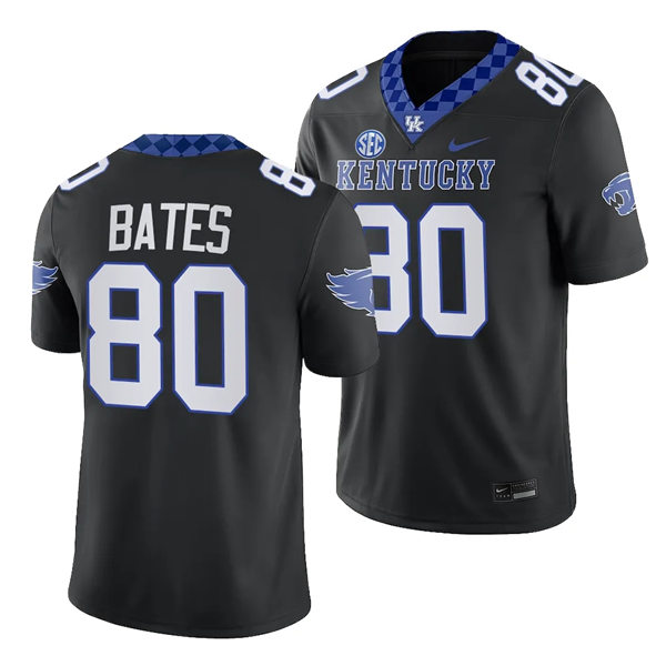 Mens Youth Kentucky Wildcats #80 Brenden Bates 2023 Black Alternate Football Uniform Jersey