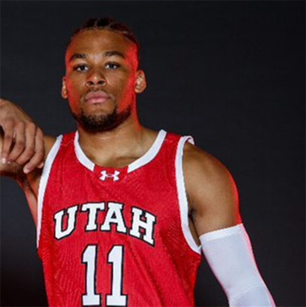 Mens Youth Utah Utes #11 Wilguens Exacte Jr. 2023-24 Red college basketball game jersey