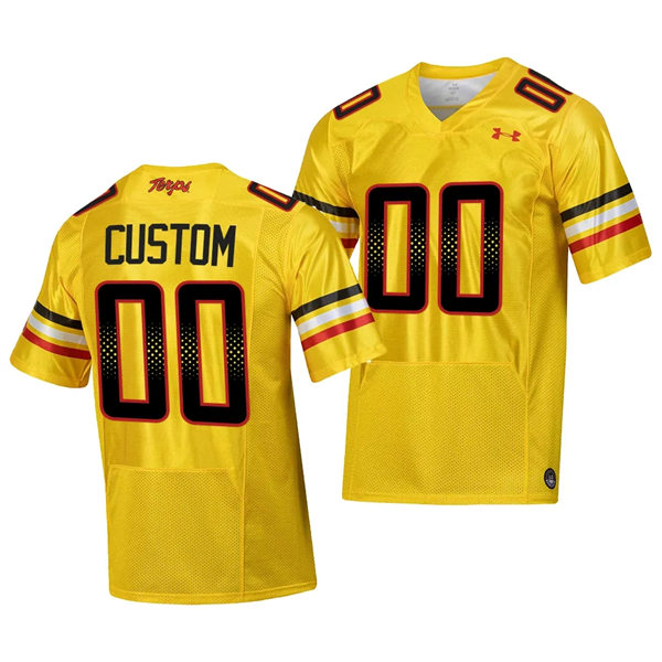 Maryland Terrapins Custom College Football Jersey #00 Gold 2023 Script Uniform.webp