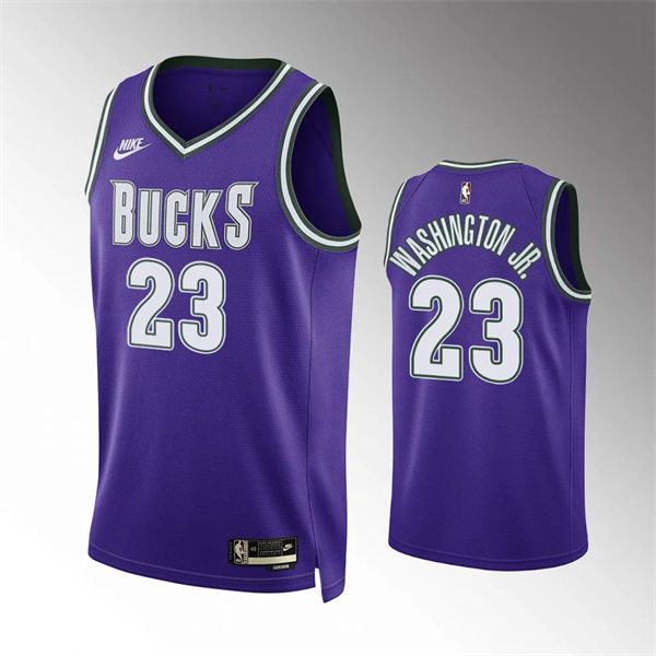 Mens Milwaukee Bucks #23 TyTy Washington Jr. Nike Purple 2022-23 Classic Edition Swingman Jersey