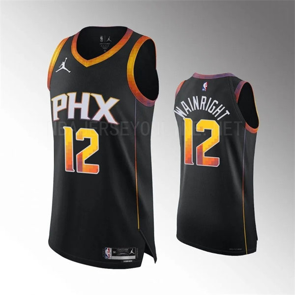 Mens Phoenix Suns #12 Ish Wainright Black Statement Edition Jersey