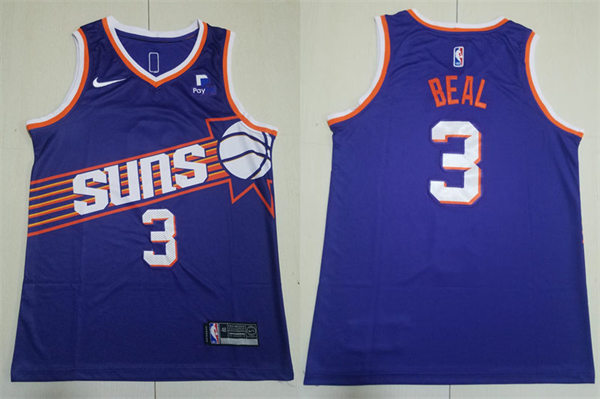Mens Phoenix Suns #3 Bradley Beal 2023-24 Purple Icon Edition Jersey