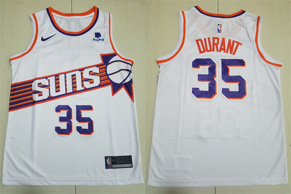 Mens Phoenix Suns #35 Kevin Durant  2023-24 White Association Edition Jersey
