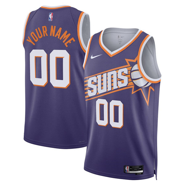 Mens Youth Phoenix Suns Custom 2023-24 nike Purple Icon Edition Jersey
