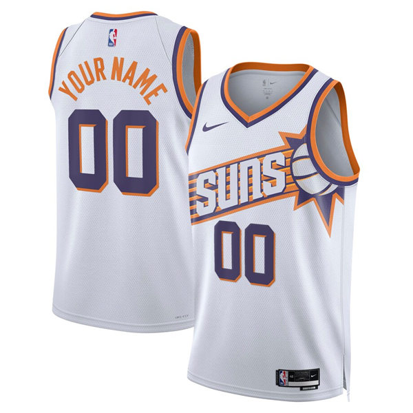 Mens Youth Phoenix Suns Custom 2023-24 Nike White Association Edition Jersey