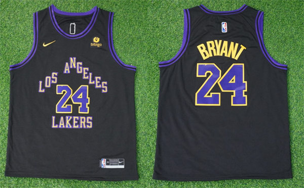 Mens Los Angeles Lakers #24 Kobe Bryant 2023-24 Black City Edition Player Jersey