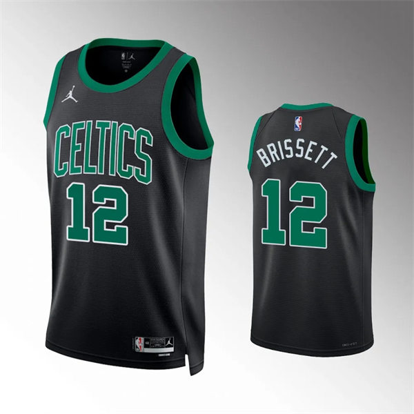 Mens Boston Celtics #12 Oshae Brissett Black Statement Edition Jersey