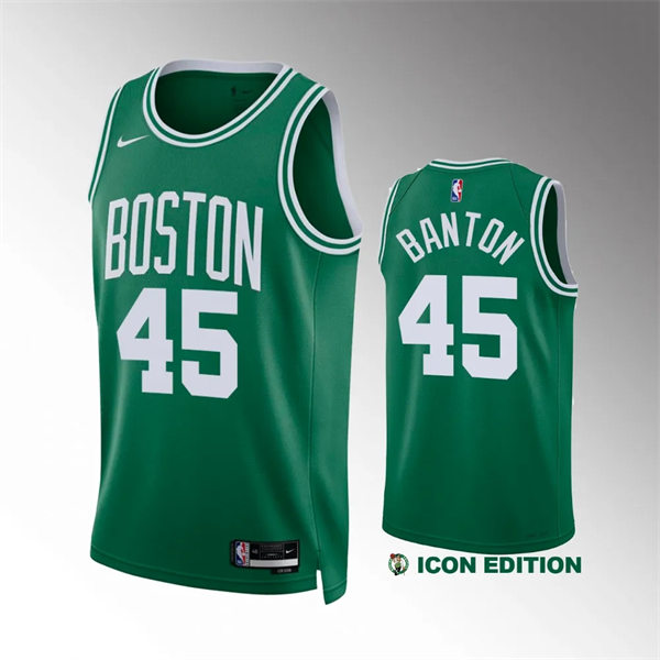 Mens Boston Celtics #45 Dalano Banton Kelly Green Icon Edition Jersey
