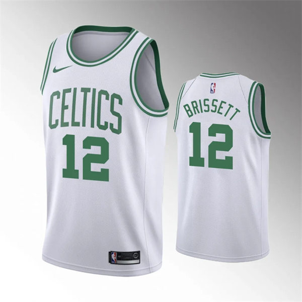 Mens Boston Celtics #12 Oshae Brissett White Association Edition Swingman Jersey