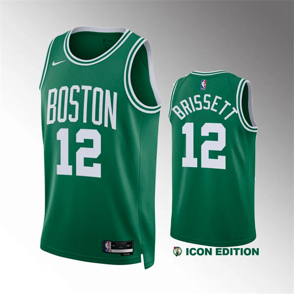 Mens Boston Celtics #12 Oshae Brissett Kelly Green Icon Edition Jersey