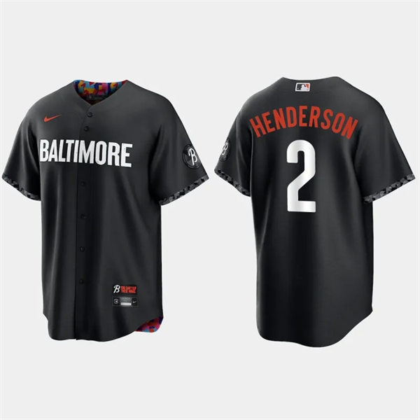 Mens Baltimore Orioles #2 Gunnar Henderson Black 2023 City Connect Jersey