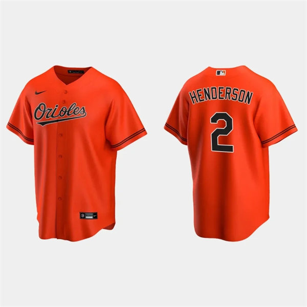 Youth Baltimore Orioles #2 Gunnar Henderson Nike Orange Alternate Jersey