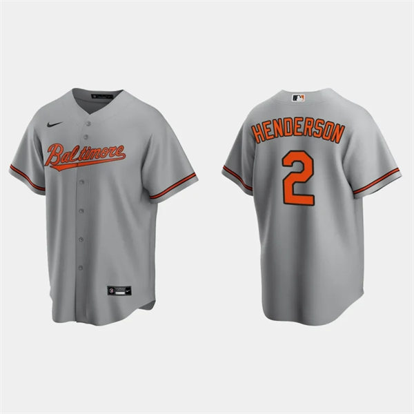 Youth Baltimore Orioles #2 Gunnar Henderson Nike Gray Replica Road Jersey