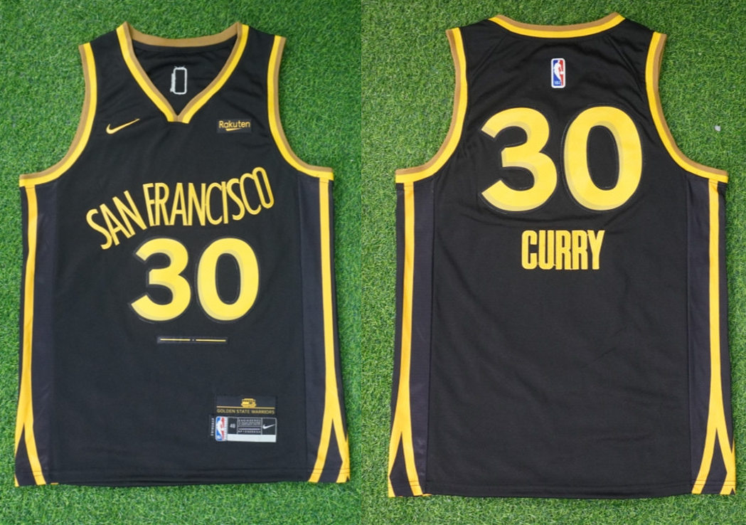 Mens Golden State Warriors 30 Stephen Curry 202324 Black City Edition