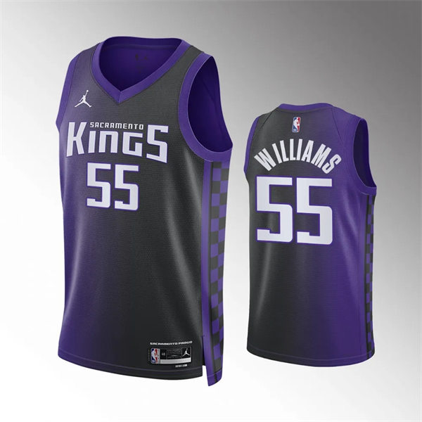 Mens Sacramento Kings Retired Player #55 Jason Williams 2023-24 Purple Statement Edition Player Jersey