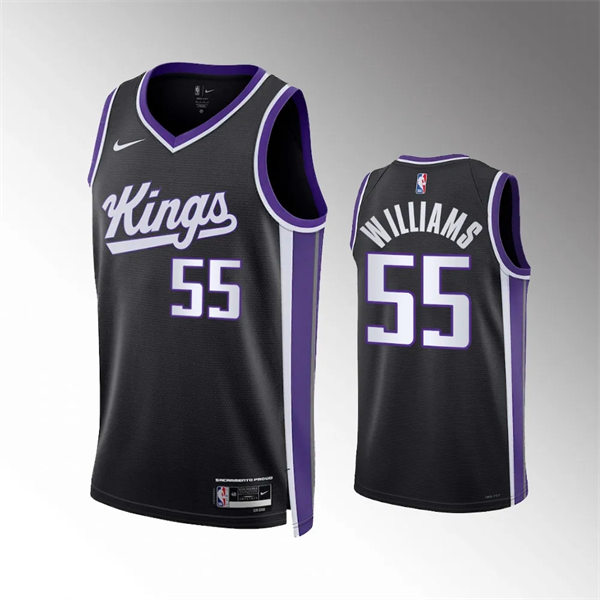 Mens Sacramento Kings Retired Player #55 Jason Williams 2023-24 Black Icon Edition Player Jersey