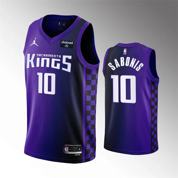 Mens Sacramento Kings #10 Domantas Sabonis 2023-24 Purple Statement Edition Player Jersey
