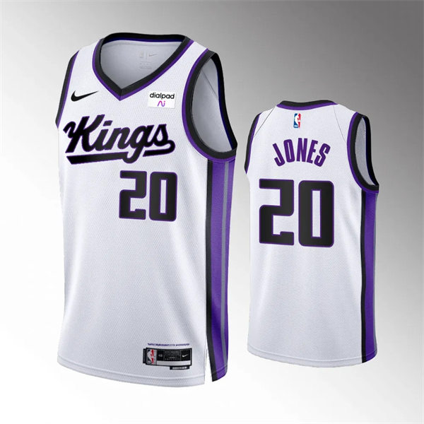 Mens Sacramento Kings #20 Colby Jones 2023-24 White Association Edition Player Jersey