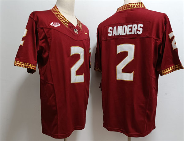 Men's Florida State Seminoles #2 Deion Sanders Nike 2023 F.U.S.E. Limited Garnet College Football Game Jersey