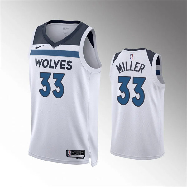 Men's Minnesota Timberwolves #33 Leonard Miller White Association Edition Jersey