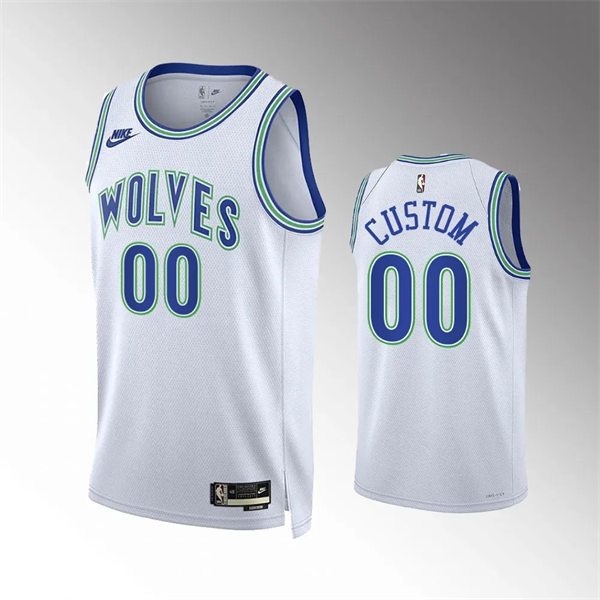 Men's Youth Minnesota Timberwolves Custom 2023-24 Classic Edition Jersey - White.webp