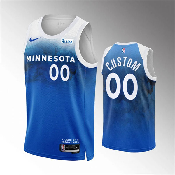 Men's Youth Minnesota Timberwolves Custom Predominantly Blue 2023-24 City Edition Jersey