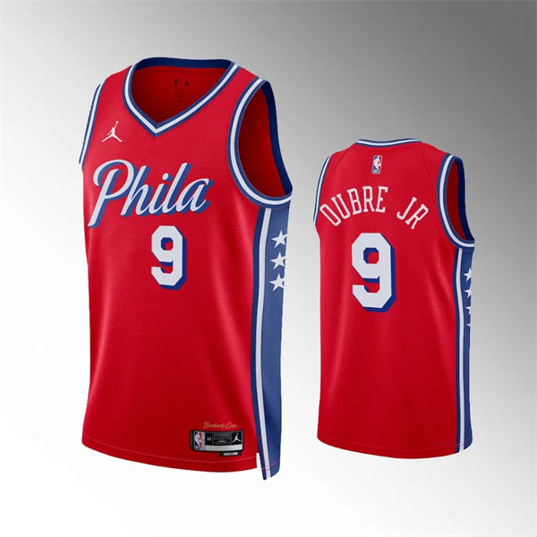 Mens Philadelphia 76ers #9 Kelly Oubre Jr.  Red Statement Swingman Jersey