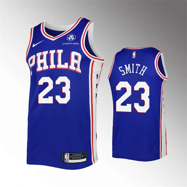 Mens Philadelphia 76ers #23 Terquavion Smith Blue Icon Edition Jersey