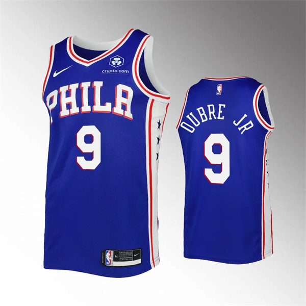 Mens Philadelphia 76ers #9 Kelly Oubre Jr.  Blue Icon Edition Jersey