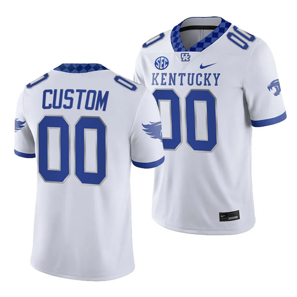 Kentucky Wildcats Custom White Football Game Jersey