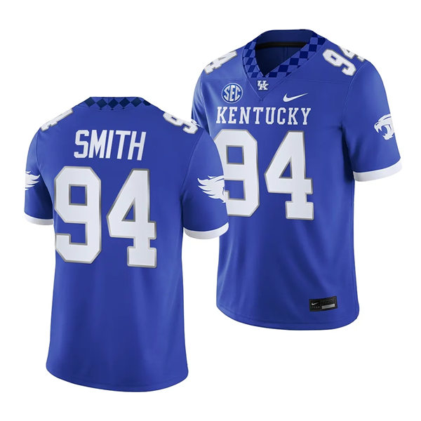 Mens Youth Kentucky Wildcats #94 Za'Darius Smith 2023 Royal Football Game Jersey