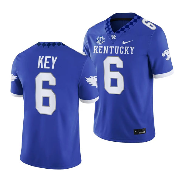 Mens Youth Kentucky Wildcats #6 Dane Key 2023 Royal Football Game Jersey