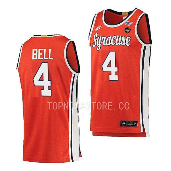 Mens Youth Syracuse Orange #4 Chris Bell  Orange Retro College Basketball Jersey