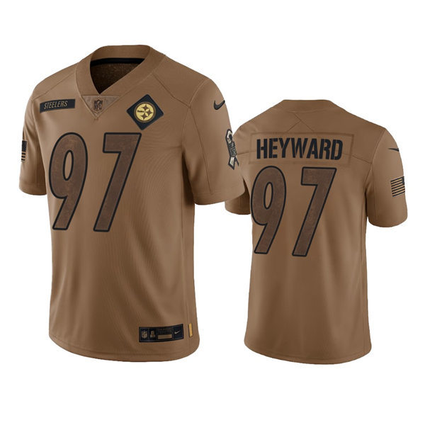 Men's Pittsburgh Steelers #97 Cameron Heyward Brown 2023 Salute To Service Limited Jersey