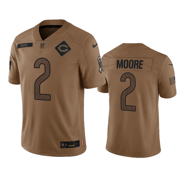 Mens Chicago Bears #2 D.J. Moore Brown 2023 Salute To Service Limited Jersey
