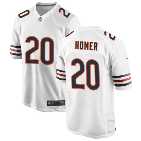 Mens Chicago Bears #20 Travis Homer Nike White Vapor F.U.S.E. Limited Jersey
