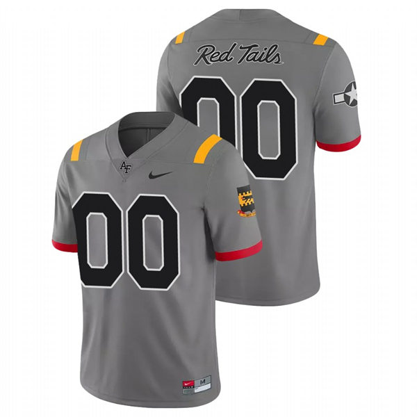 Men's Youth Air Force Falcons Custom Anthracite Game Red Tails Alternate College Football Jersey