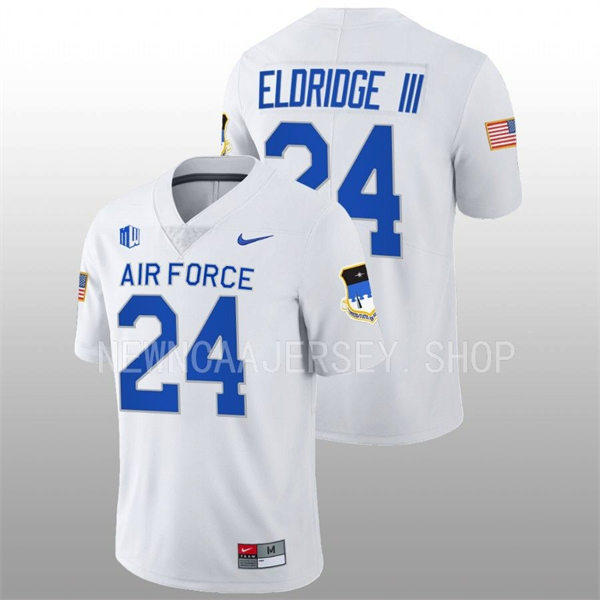 Mens Youth Air Force Falcons #24 John Lee Eldridge III Nike White College Football Game Jersey