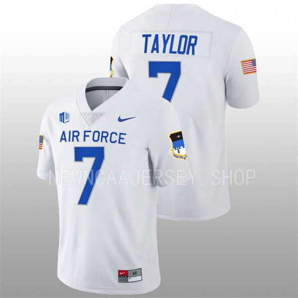 Mens Youth Air Force Falcons #7 Trey Taylor Nike White College Football Game Jersey