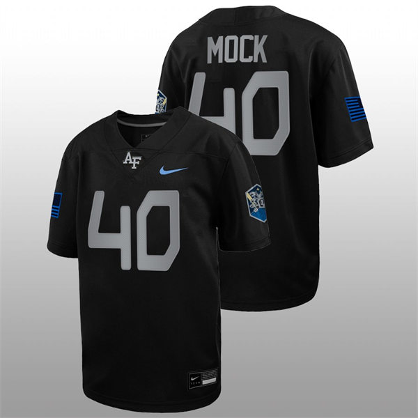 Mens Youth Air Force Falcons #40 Alec Mock Nike Space Force Rivalry Alternate Game Football Jersey - Black