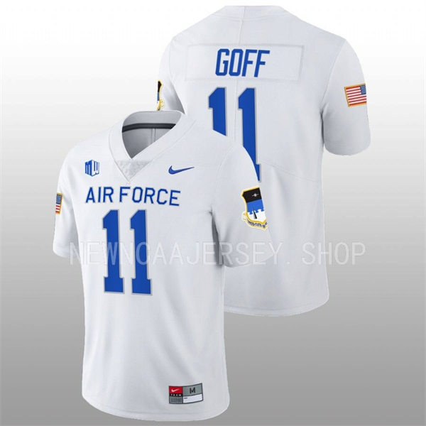 Mens Youth Air Force Falcons #11 Camby Goff Nike White College Football Game Jersey