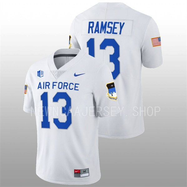 Mens Youth Air Force Falcons #13 PJ Ramsey Nike White College Football Game Jersey