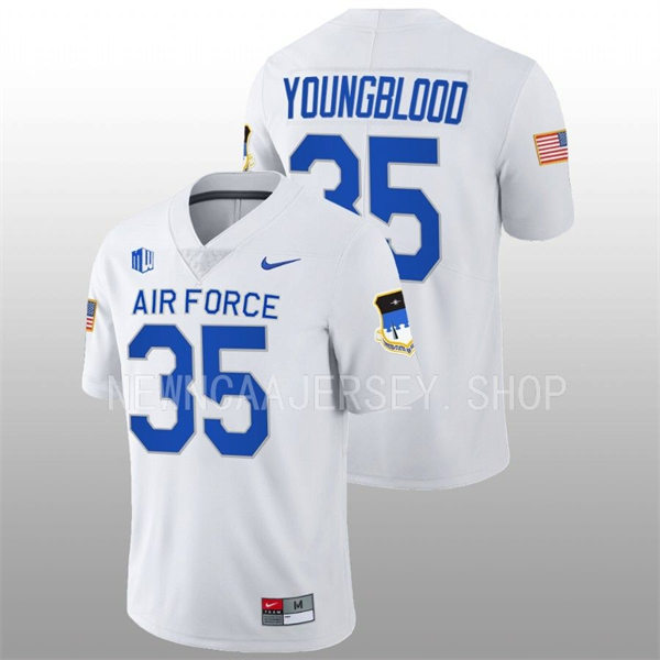 Mens Youth Air Force Falcons #35 Johnathan Youngblood Nike White College Football Game Jersey