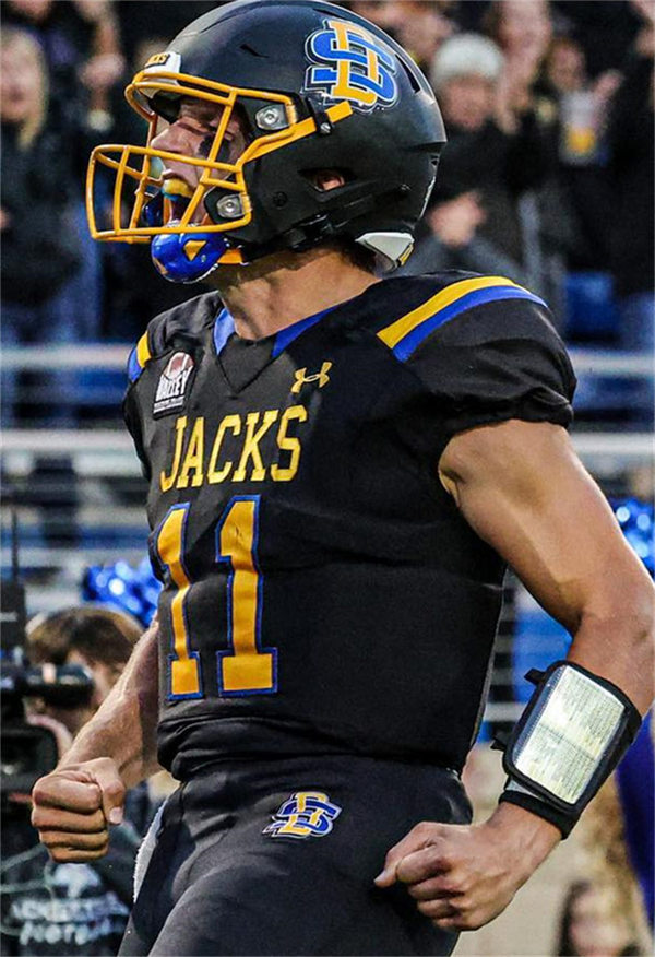 Mens Youth South Dakota State Jackrabbits #11 Mark Gronowski 2023 Black Football Game Jersey