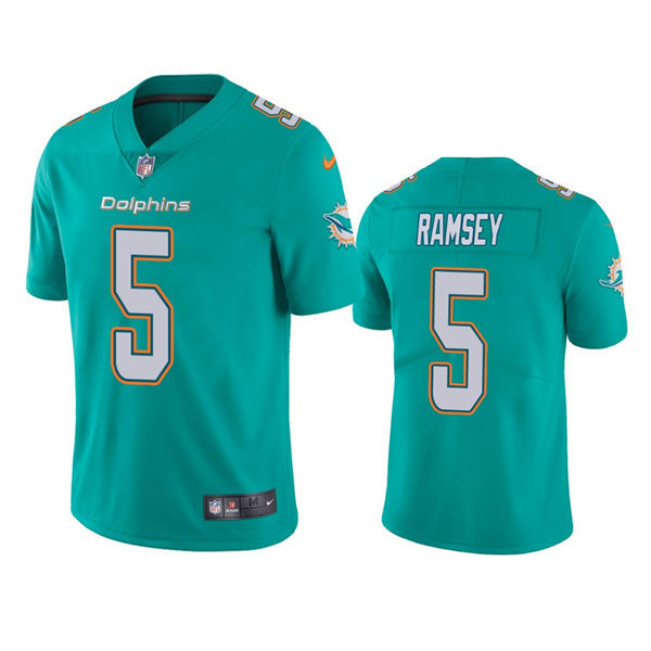 Mens Miami Dolphins #5 Jalen Ramsey Nike Aqua 2023 F.U.S.E. Vapor Limited Jersey