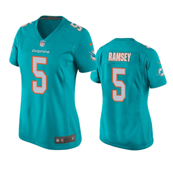 Womens Miami Dolphins #5 Jalen Ramsey Nike Aqua Limited Jersey
