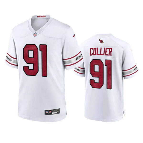 Mens Arizona Cardinals #91 L.J. Collier 2023 White Game Jersey White Vapor F.U.S.E. Limited Jersey