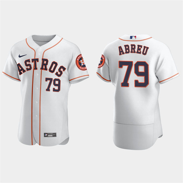 Mens Houston Astros #79 Jose Abreu Nike White Home FlexBase Player Jersey