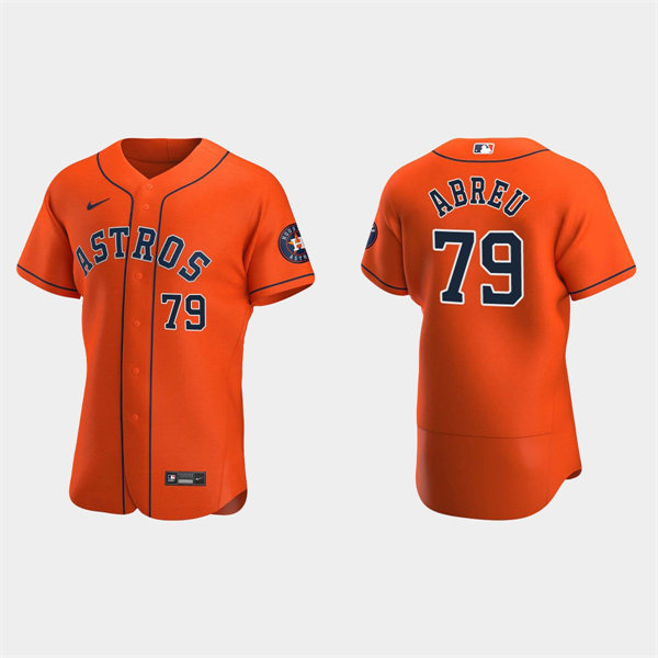 Mens Houston Astros #79 Jose Abreu Orange Alternate Flexbase Jersey